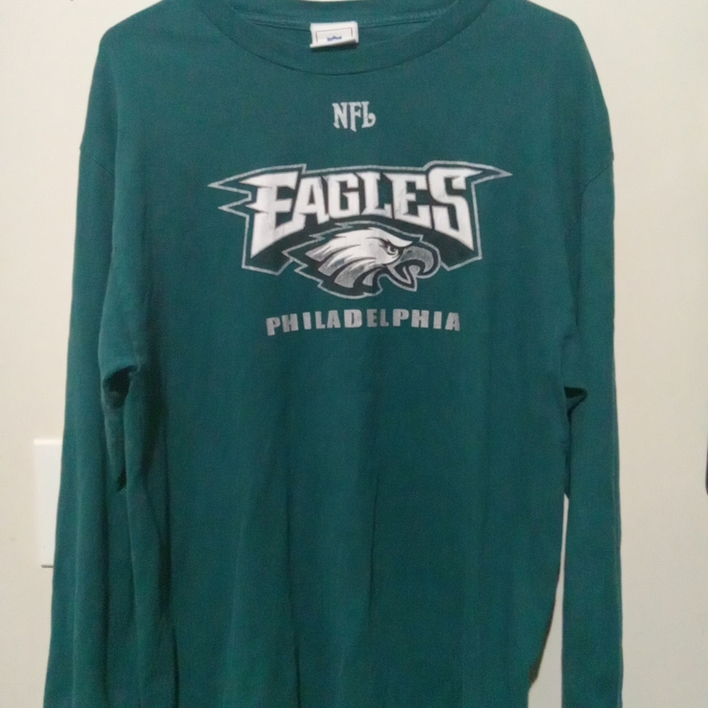 Philadelphia Eagles Green Long Sleeve Shirt men size Large